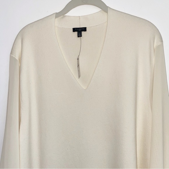 Talbots Poet Sleeve Sweater NWT Ivory - Picture 2 of 9